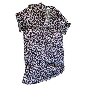 Anna Glover X H & M Shirt Dress - Size 6 - Pink & Gray Fan Pattern